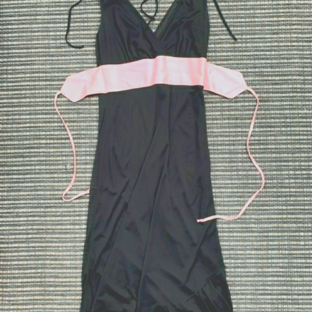 Black V neck dress